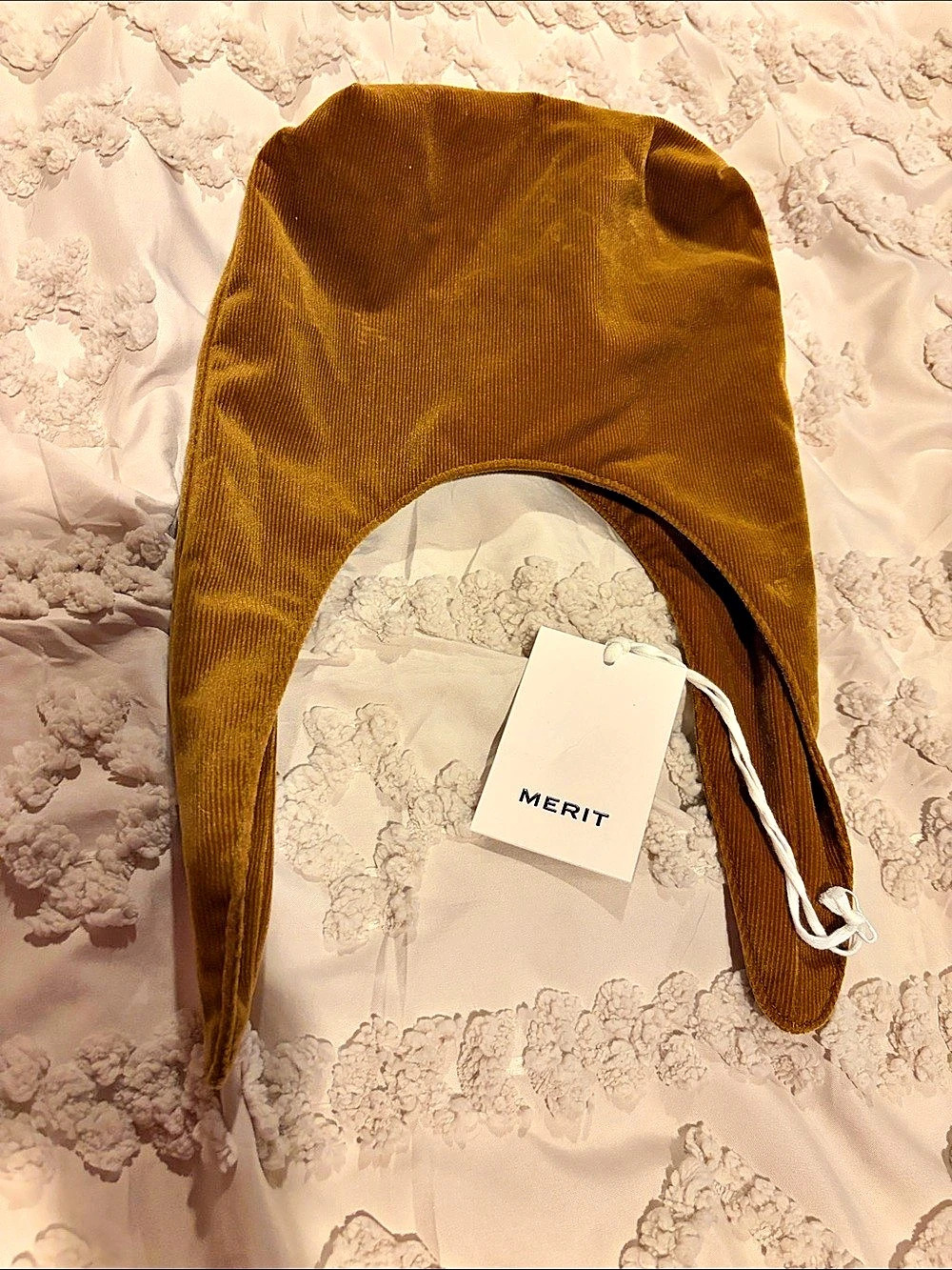 MERIT Corduroy Earflap Hat in Brown NWT